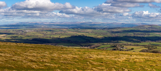 Panoramic from Caradon Hill looking out over Dartmoor