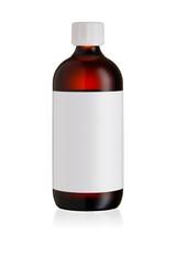 Glass bottle with wite label
