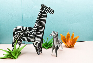 Origami zebra. Satisfying paper craft.