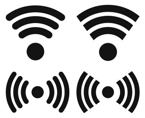 Wi Fi icons, flat graphic design template, communication symbols, vector illustration