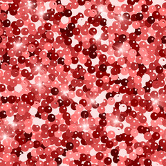 Glitter seamless texture. Admirable red particles. Endless pattern made of sparkling spangles. Remar