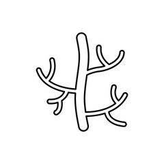 Human artery line icon. Outline style can be used for web, mobile, ui. Blood, vessel, artery, vascular, vein, cardiovascular, heart concept. Vector illustration isolated on white background. EPS 10.