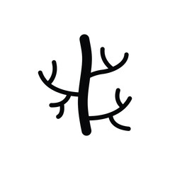 Human artery glyph icon. Solid style can be used for web, mobile, ui. Blood, vessel, artery, vascular, vein, cardiovascular, heart concept. Vector illustration isolated on white background. EPS 10.