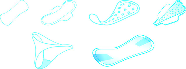Pads for Menstrual Problems, stylized, outlined