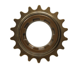 Bicycle single speed freewheel sprocket (with clipping path) isolated on white background