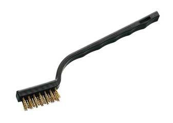 Plastic brass brush (with clipping path) isolated on white background