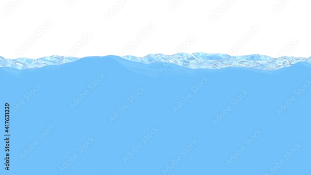 Poster realistic looping 3d animation of the blue waving water surface rendered in uhd with alpha matte