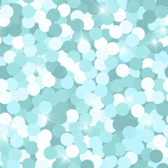 Glitter seamless texture. Actual mint particles. Endless pattern made of sparkling circles. Dazzling