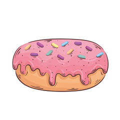sweet pink donut isolated icon vector illustration design