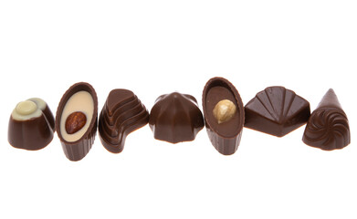 chocolate candies isolated