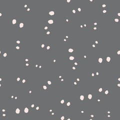 Vector white rough dots grey snow seamless pattern