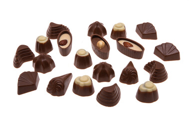 chocolate candies isolated