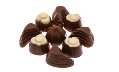 chocolate candies isolated