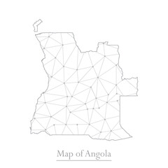 Vector map of Angola with trendy triangles design polygonal abstract. Vector illustration eps 10.