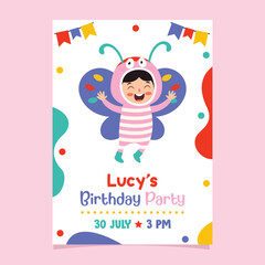 Cute Colorful Birthday Card Template