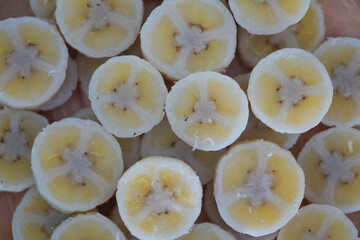 Steamed banana sliced