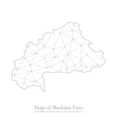 Vector map of Burkina Faso with trendy triangles design polygonal abstract. Vector illustration eps 10.