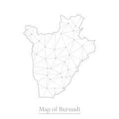 Vector map of Burundi with trendy triangles design polygonal abstract. Vector illustration eps 10.
