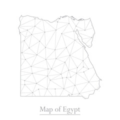 Vector map of Egypt with trendy triangles design polygonal abstract. Vector illustration eps 10.