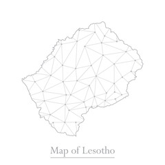 Vector map of Lesotho with trendy triangles design polygonal abstract. Vector illustration eps 10.