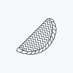 Shekerbura filled icon. Novruz traditional pastry vector icon for web and graphic design