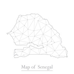 Vector map of Senegal with trendy triangles design polygonal abstract. Vector illustration eps 10.