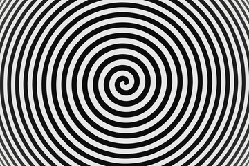 abstract Psychedelic twisting Hypnos Circles black and white background 3D rendering