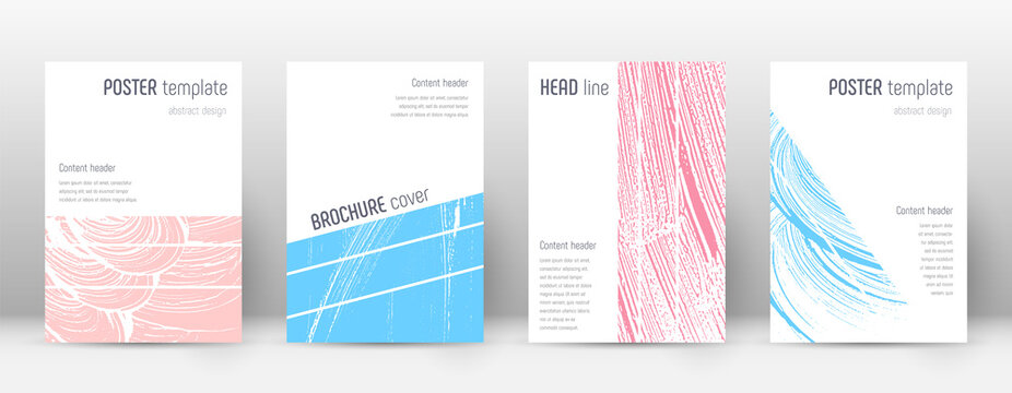 Cover page design template. Geometric brochure layout. Bold trendy abstract cover page. Pink and blu