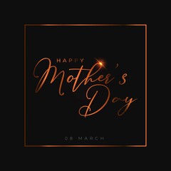 Happy Mothers day greeting card typography design vector illustration. Handwritten calligraphy mothers day, women day design vector template.