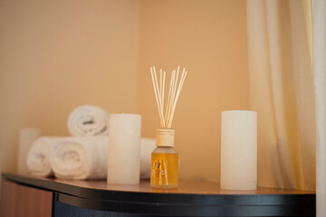 towels for spa treatments, aroma treatments, spa preparations, massage, relaxation retreat, rest and relaxation, health care