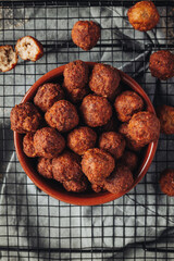 Fried home made italian traditional meatballs