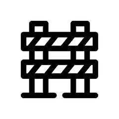 Road barrier icon line style vector