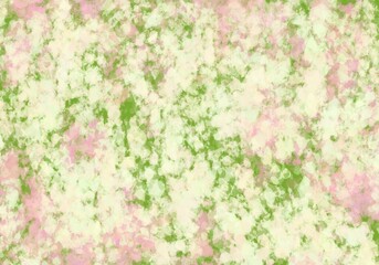 Spring background in the style of impressionism. Abstract texture. Pink, green, and white spots in a chaotic direction. Background image for spring decor, social networks, covers, banners.