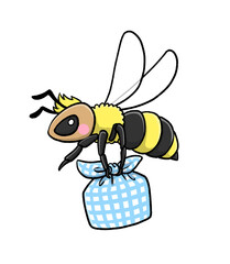 お弁当を運ぶミツバチ
