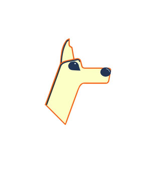 Dog face sketch vector, icon, image, template graphic design.