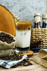 coffee milk brown sugar product concept photography on coffee shop, Brown Sugar Iced Coffee Recipe. just brew up a pot of your favorite blend your coffee with milk and brown sugar