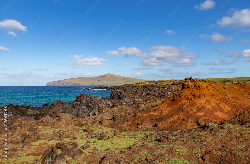 Sticker Littoral volcanique de l'île de Pâques