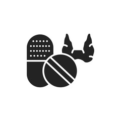 Thyroid treatment line icon. Isolated vector element.