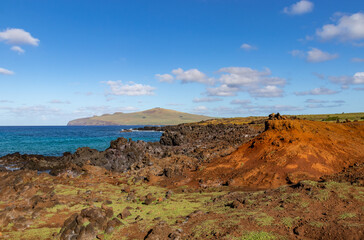 Littoral volcanique de l'île de Pâques