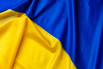 National flag of Ukraine fabric textile background