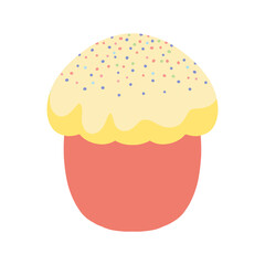  Easter cake isolated on white background. Easter cupcake. Vector flat illustration