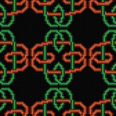 Seamless ornate knitted pattern