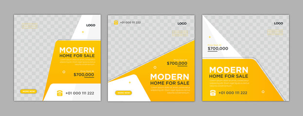 Real Estate Social Media Post Template. Elegant of Real Estate or Home Sale Social Media Promotion