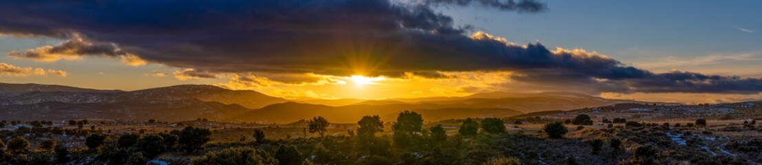 sunset in the mountains