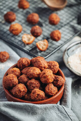 Fried home made italian traditional meatballs