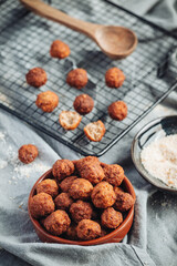 Fried home made italian traditional meatballs