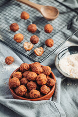 Fried home made italian traditional meatballs