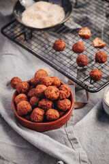 Fried home made italian traditional meatballs