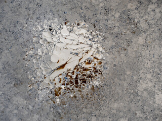 Shining sharp ice piece from broken ice floe. Spring warm days