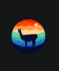 Peru llama moon night vector, icon, image, template graphic design. © Geerafics Atelier
